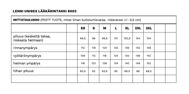 LENNI UNISEX TYÖTAKKI