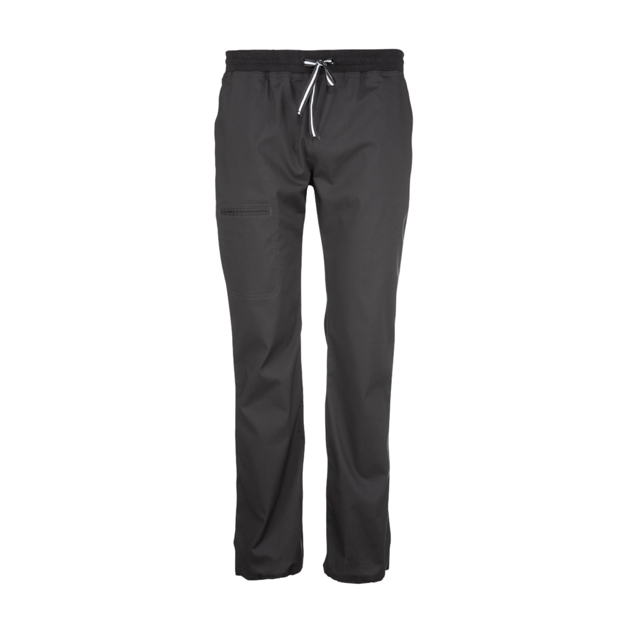 Mustan ruskea Neo Unisex Housu värissä Shale Black. Housussa on suora lahje, kuminauhavyötärö ja reisitasku. 